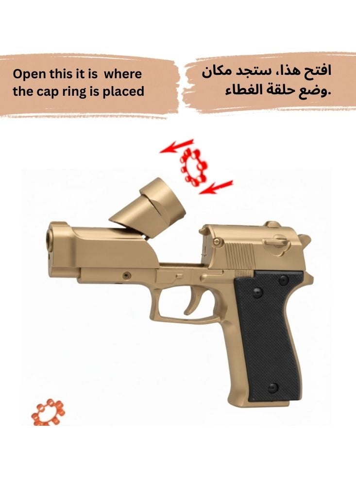 Premium 8-Shot Realistic Ring Cap Toy Gun – Plastic Cap Pistol with 72 Ring Caps for Kids - Image 4